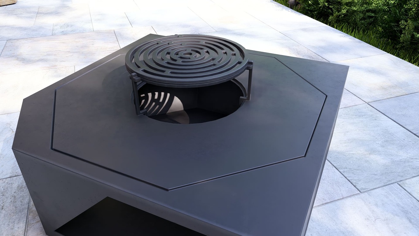 Shield Fire Pit Grill. DXF, SVG files for plasma, laser cutting. Outdoor Barbecue. Фото 16