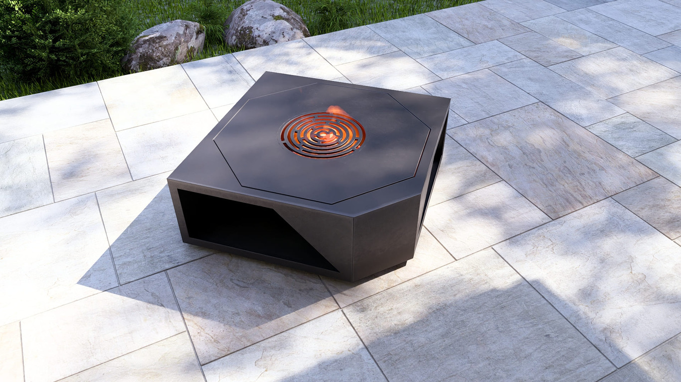 Shield Fire Pit Grill. DXF, SVG files for plasma, laser cutting. Outdoor Barbecue. Фото 4