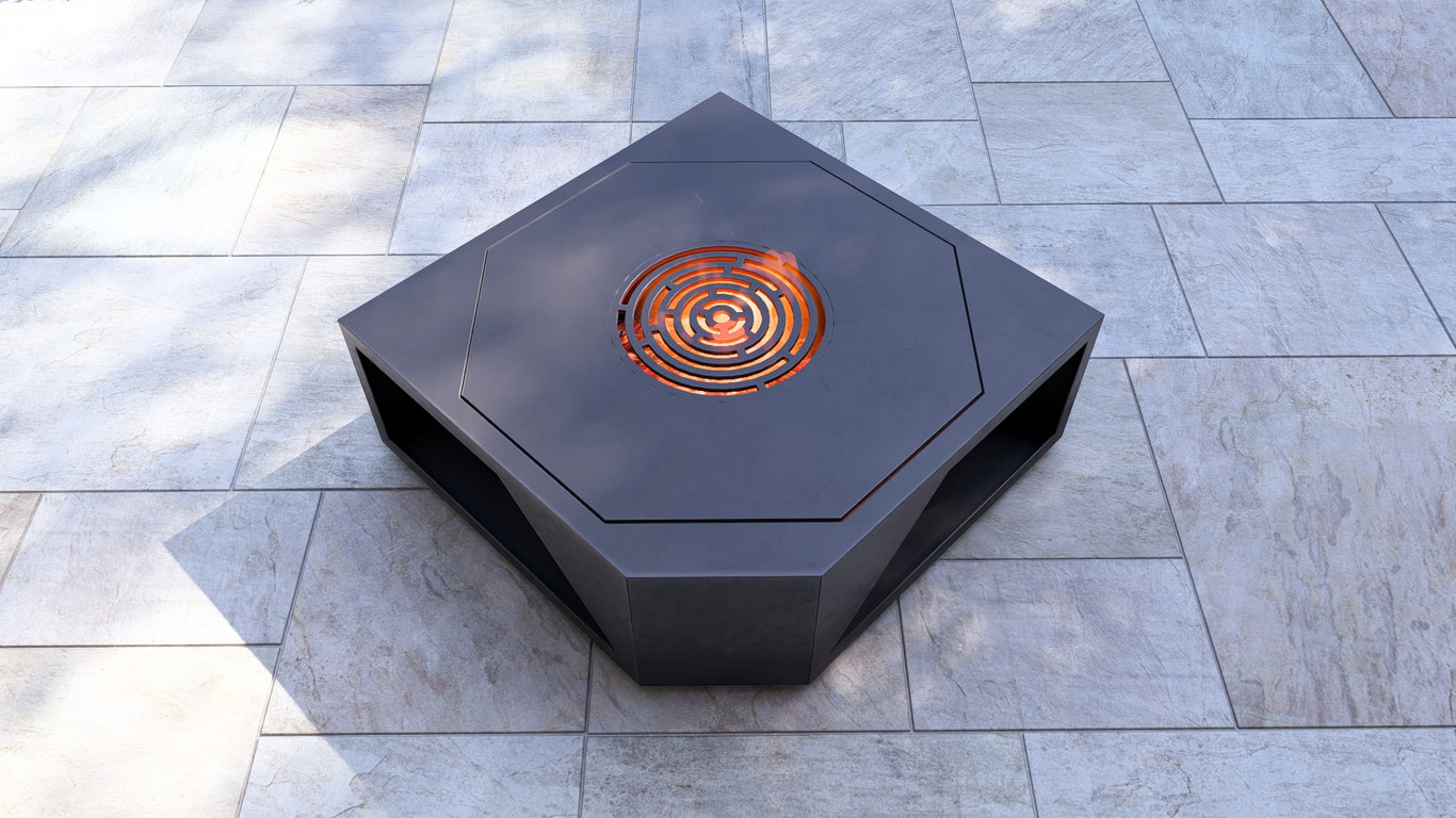 Shield Fire Pit Grill. DXF, SVG files for plasma, laser cutting. Outdoor Barbecue. Фото 9