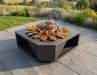 Shield Fire Pit Grill. DXF, SVG files for plasma, laser cutting. Outdoor Barbecue