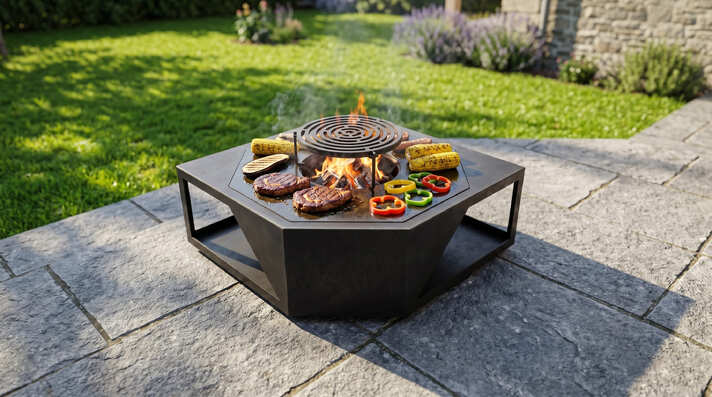 Eye Fire Pit Grill. DXF, SVG files for plasma, laser cutting. Outdoor Barbecue