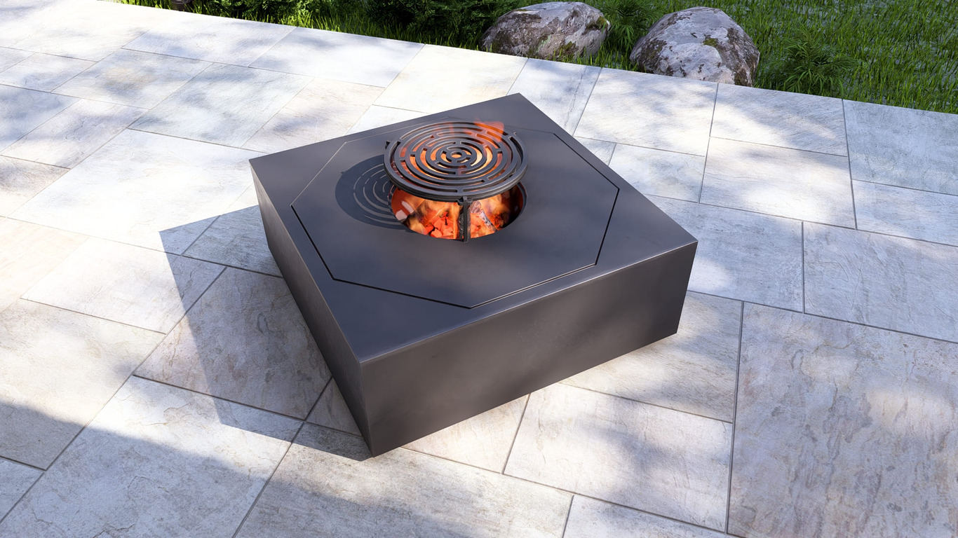 Square Ingot Fire Pit Grill. DXF, SVG files for plasma, laser cutting. Outdoor Barbecue. Фото 4