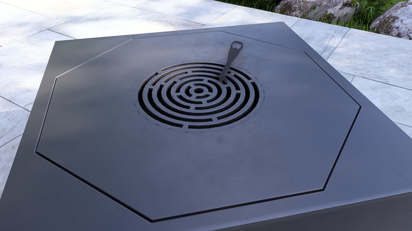 Square Ingot Fire Pit Grill. DXF, SVG files for plasma, laser cutting. Outdoor Barbecue. Фото 15