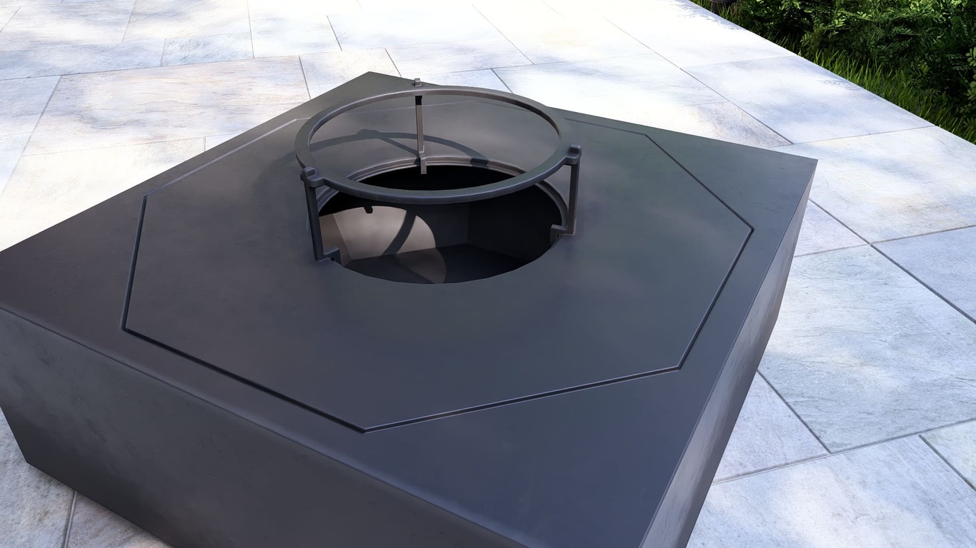 Square Ingot Fire Pit Grill. DXF, SVG files for plasma, laser cutting. Outdoor Barbecue. Фото 16