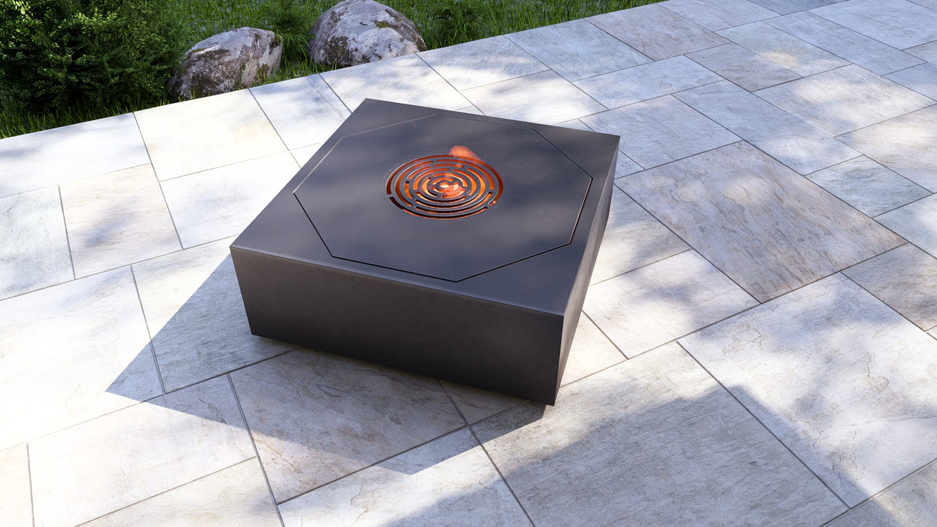 Square Ingot Fire Pit Grill. DXF, SVG files for plasma, laser cutting. Outdoor Barbecue. Фото 5