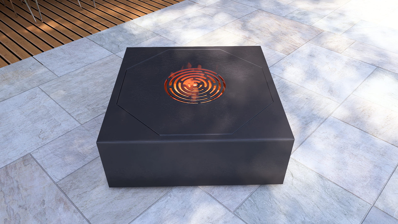 Square Ingot Fire Pit Grill. DXF, SVG files for plasma, laser cutting. Outdoor Barbecue. Фото 8