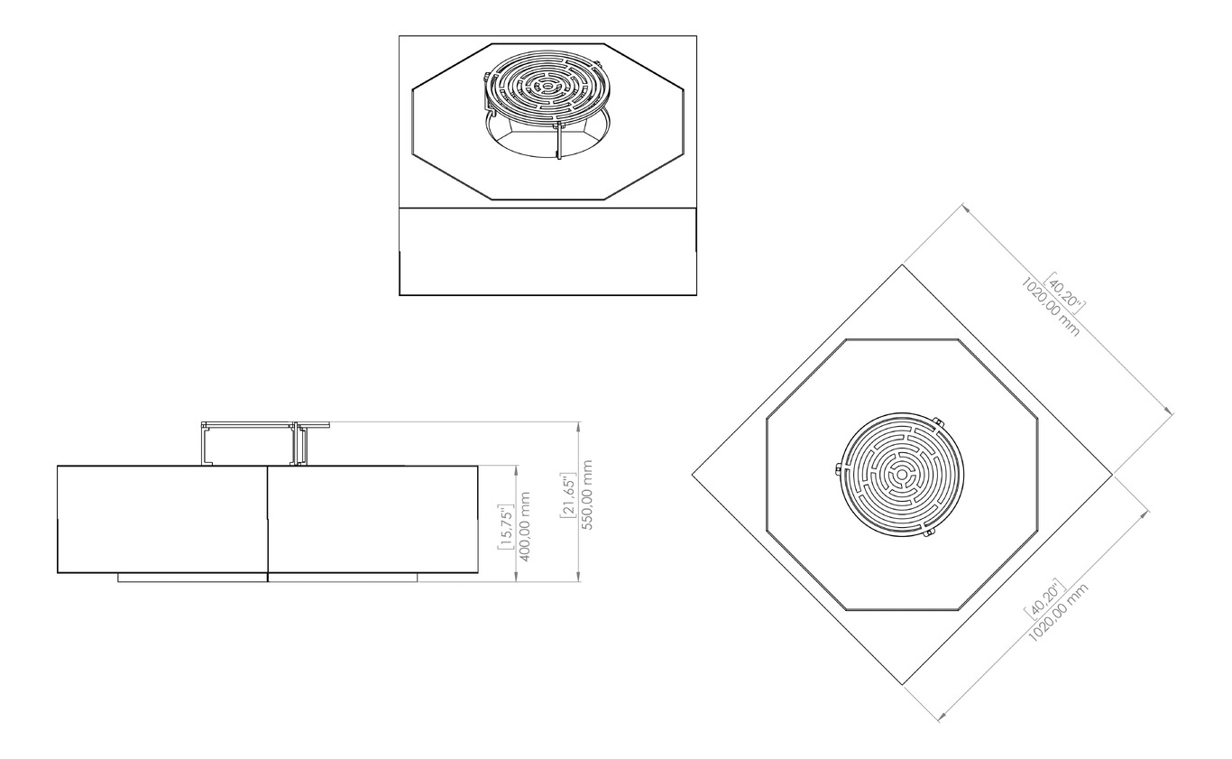 Square Ingot Fire Pit Grill. DXF, SVG files for plasma, laser cutting. Outdoor Barbecue. Фото 19