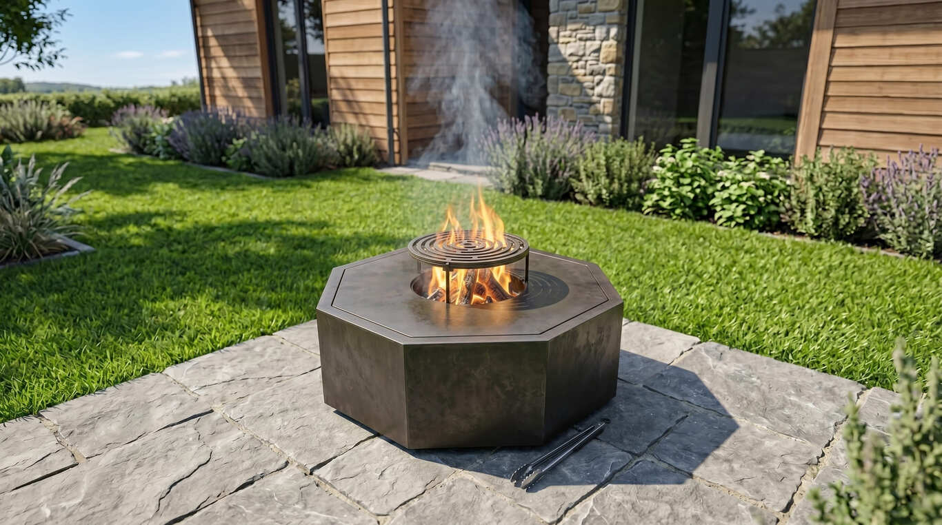 Hexagonal Ingot Fire Pit Grill. DXF, SVG files for plasma, laser cutting. Outdoor Barbecue. Фото 2