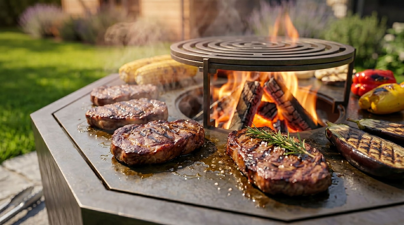 Hexagonal Ingot Fire Pit Grill. DXF, SVG files for plasma, laser cutting. Outdoor Barbecue. Фото 5