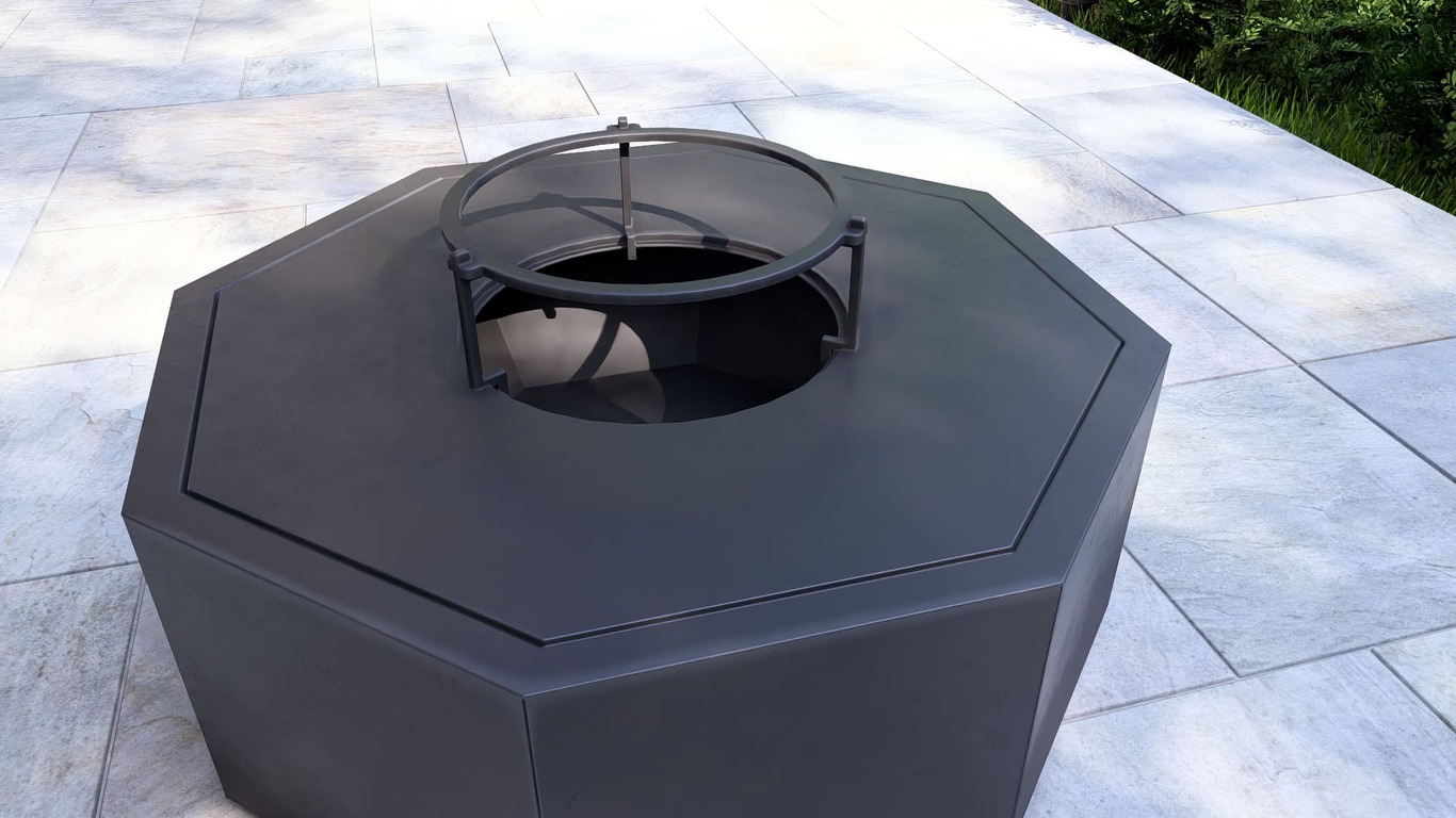 Hexagonal Ingot Fire Pit Grill. DXF, SVG files for plasma, laser cutting. Outdoor Barbecue. Фото 18