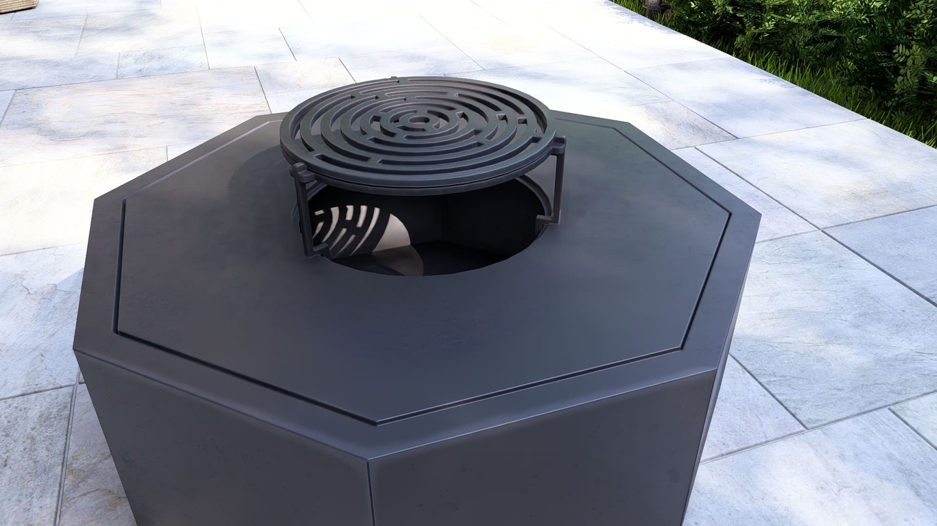 Hexagonal Ingot Fire Pit Grill. DXF, SVG files for plasma, laser cutting. Outdoor Barbecue. Фото 19