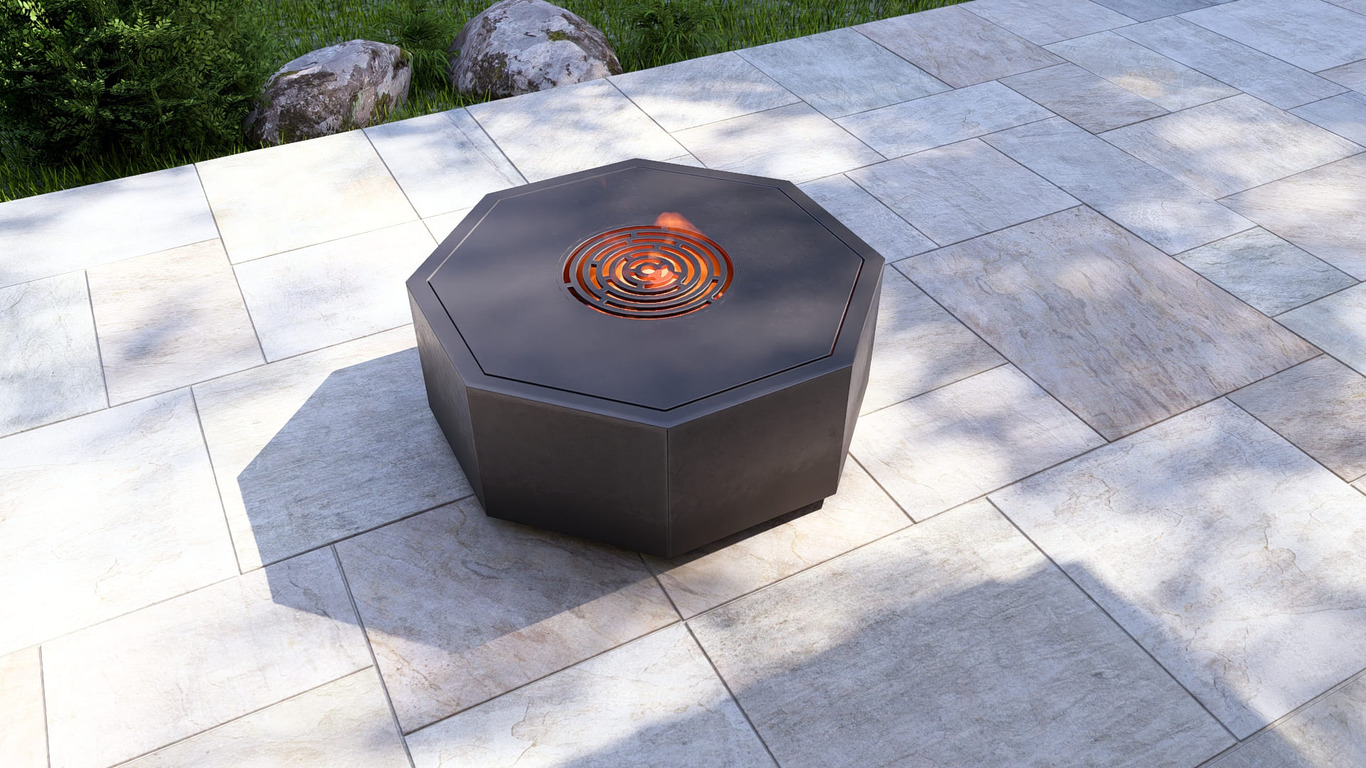 Hexagonal Ingot Fire Pit Grill. DXF, SVG files for plasma, laser cutting. Outdoor Barbecue. Фото 7