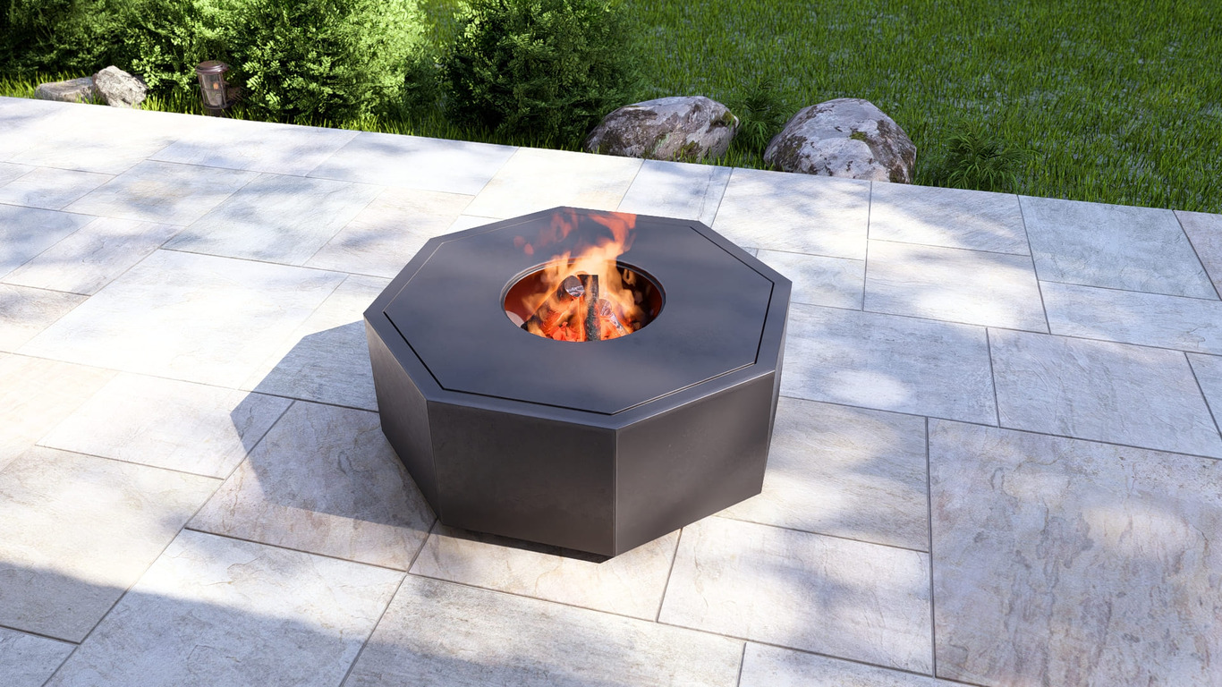 Hexagonal Ingot Fire Pit Grill. DXF, SVG files for plasma, laser cutting. Outdoor Barbecue. Фото 8