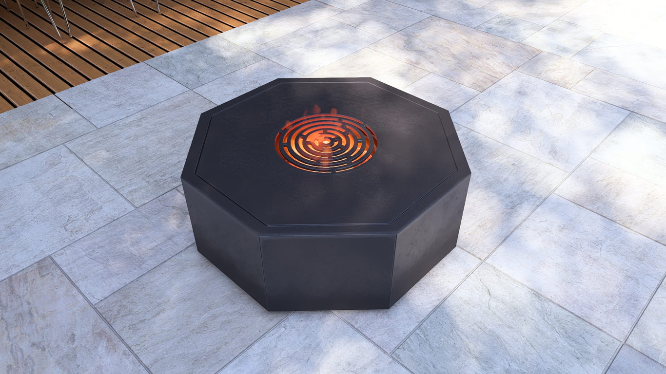 Hexagonal Ingot Fire Pit Grill. DXF, SVG files for plasma, laser cutting. Outdoor Barbecue. Фото 10