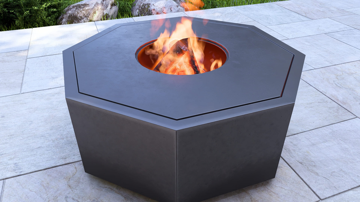 Hexagonal Ingot Fire Pit Grill. DXF, SVG files for plasma, laser cutting. Outdoor Barbecue. Фото 9