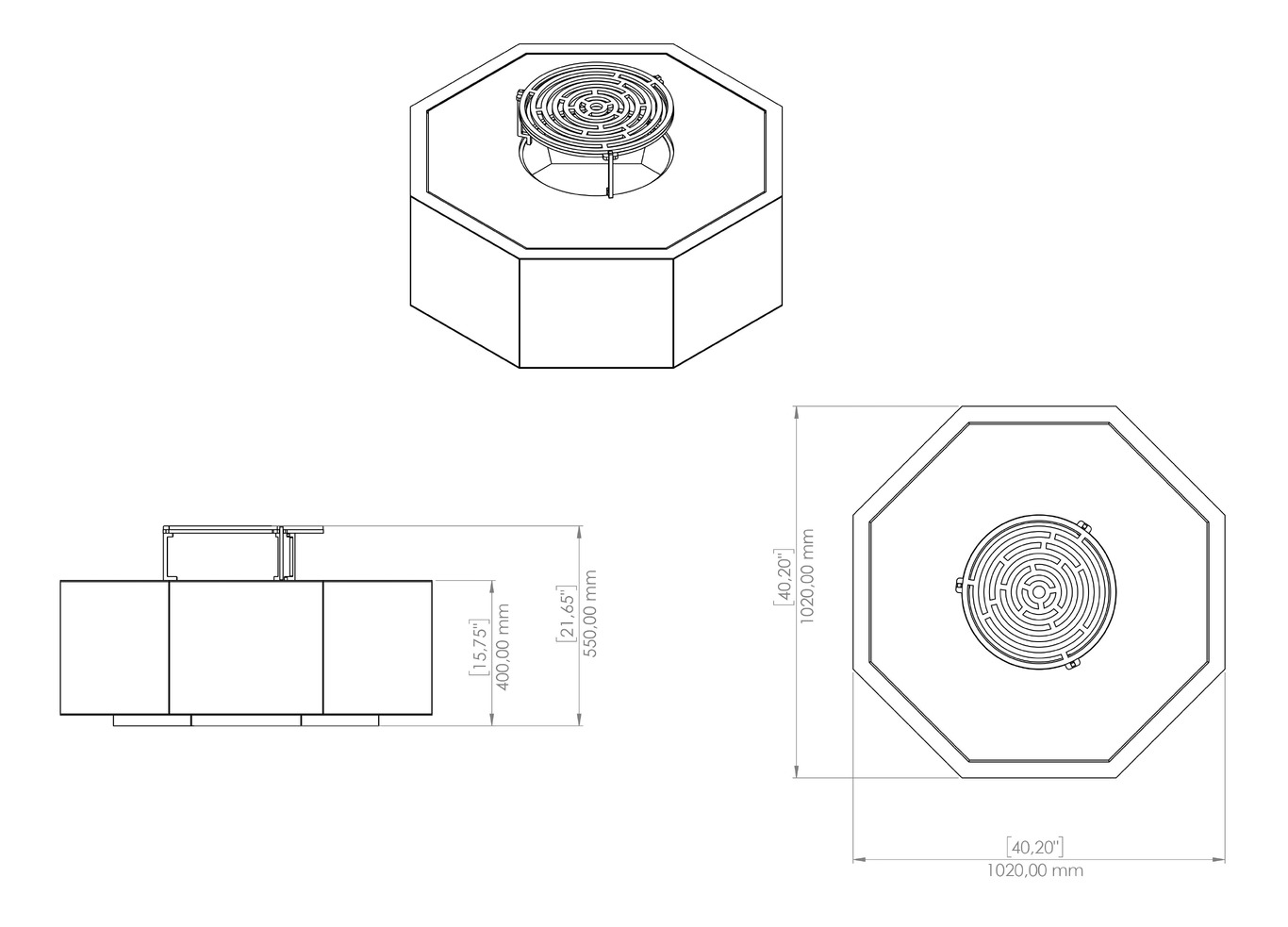 Hexagonal Ingot Fire Pit Grill. DXF, SVG files for plasma, laser cutting. Outdoor Barbecue. Фото 21