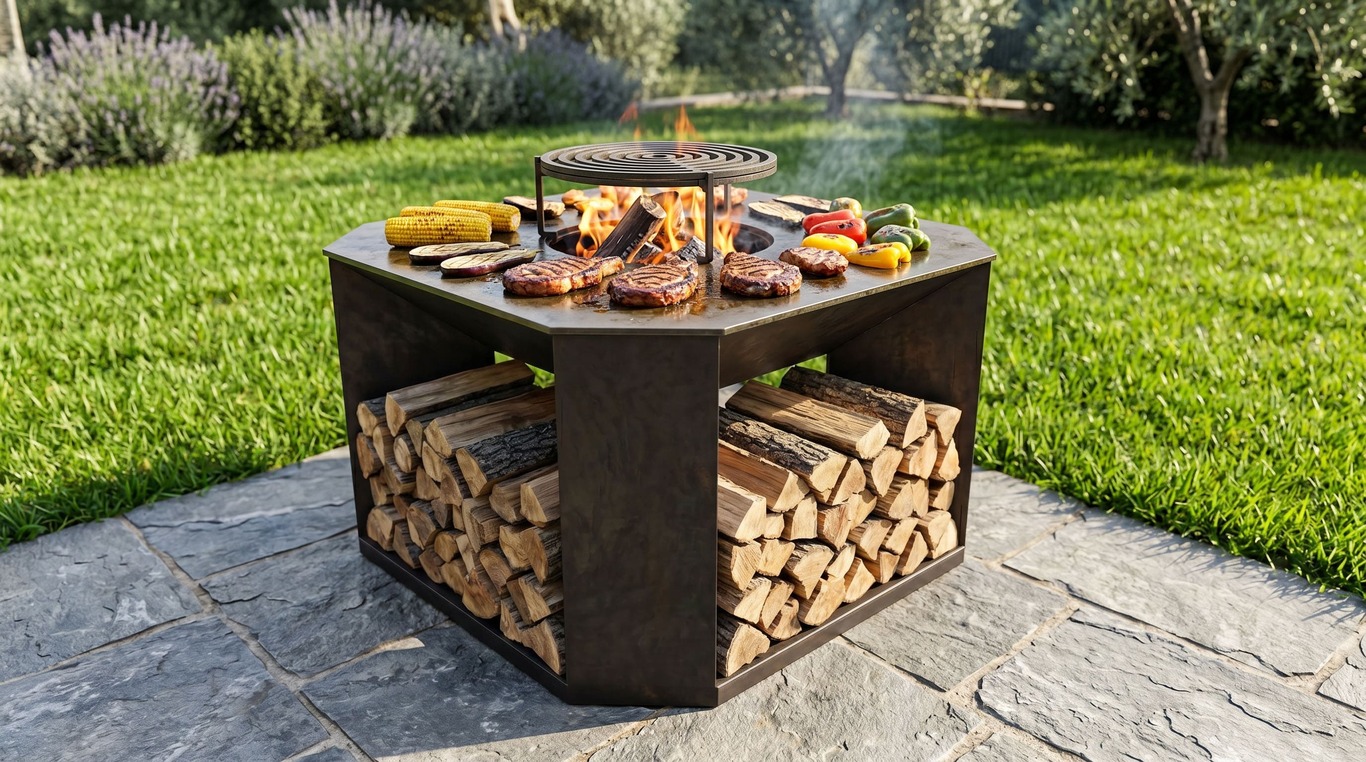 29.5-Inch Stonehenge Fire Pit Grill. DXF, SVG files for plasma, laser cutting. Outdoor Barbecue