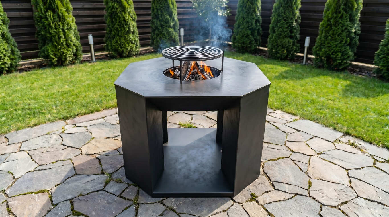 35.5-Inch Stonehenge Fire Pit Grill. DXF, SVG files for plasma, laser cutting. Outdoor Barbecue. Фото 2