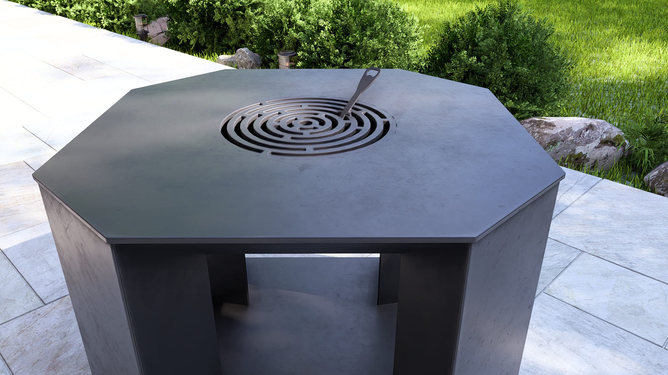 35.5-Inch Stonehenge Fire Pit Grill. DXF, SVG files for plasma, laser cutting. Outdoor Barbecue. Фото 15