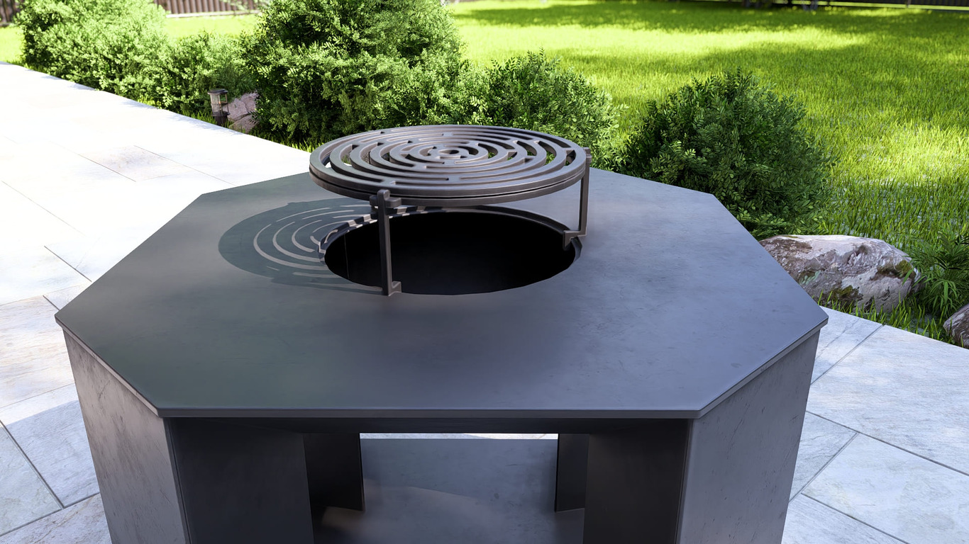 35.5-Inch Stonehenge Fire Pit Grill. DXF, SVG files for plasma, laser cutting. Outdoor Barbecue. Фото 16