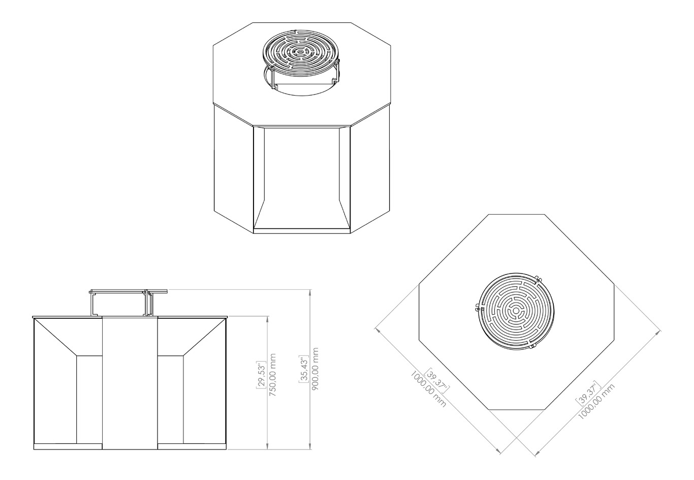 35.5-Inch Stonehenge Fire Pit Grill. DXF, SVG files for plasma, laser cutting. Outdoor Barbecue. Фото 19