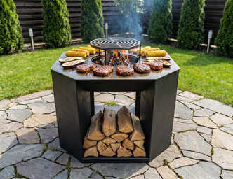35.5-Inch Stonehenge Fire Pit Grill. DXF, SVG files for plasma, laser cutting. Outdoor Barbecue