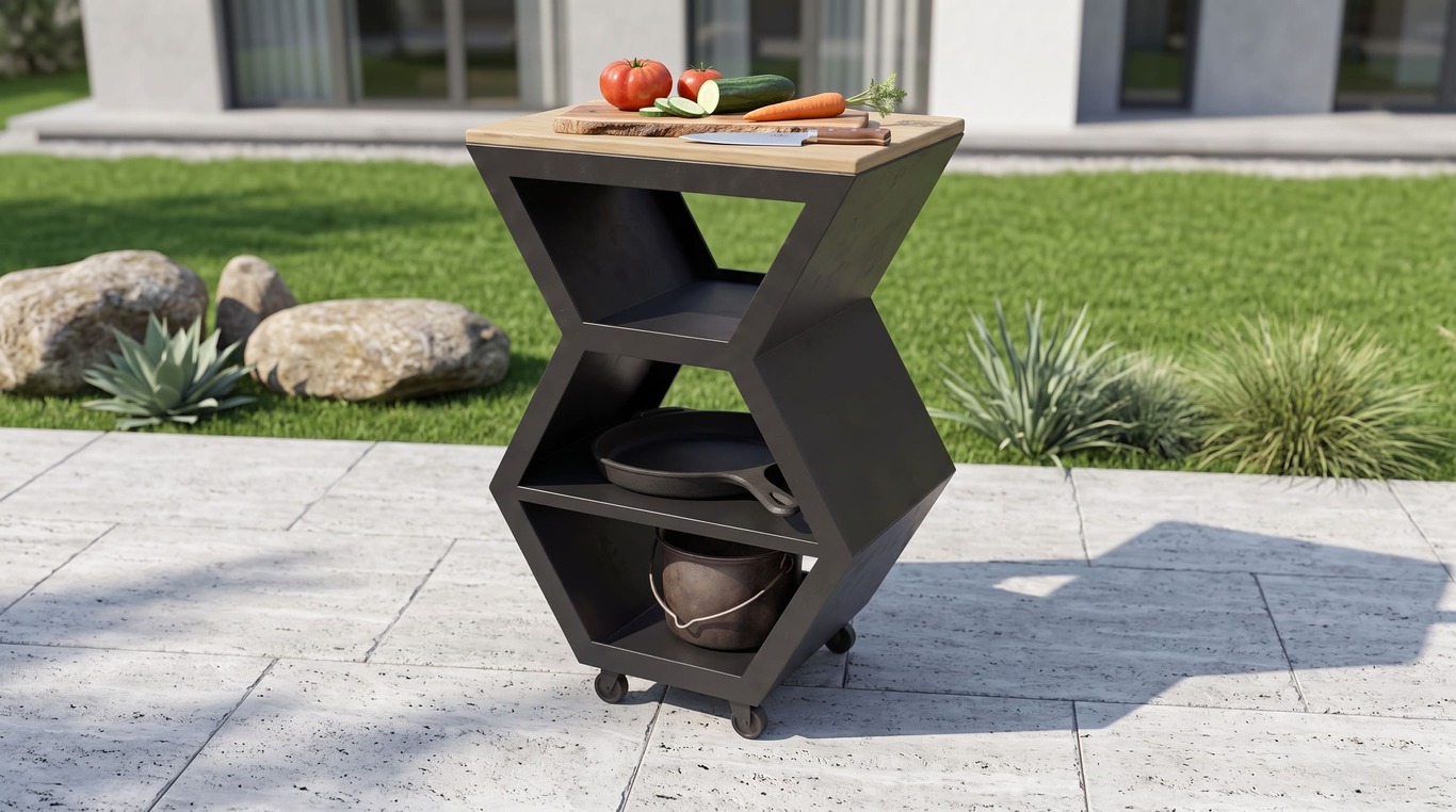 Table Module V2. DXF, SVG files for laser, plasma cutting. Backyard & Modular Kitchen