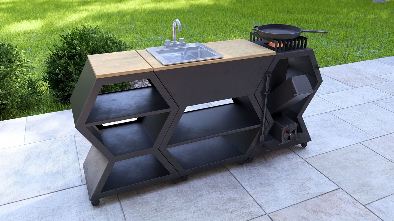 Table Module. DXF, SVG files for laser, plasma cutting. Backyard & Modular Kitchen. Фото 14