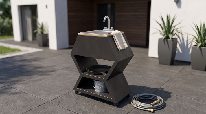 15-inch Sink Module V2. DXF, SVG files for laser, plasma cutting. Patio & Modular Kitchen