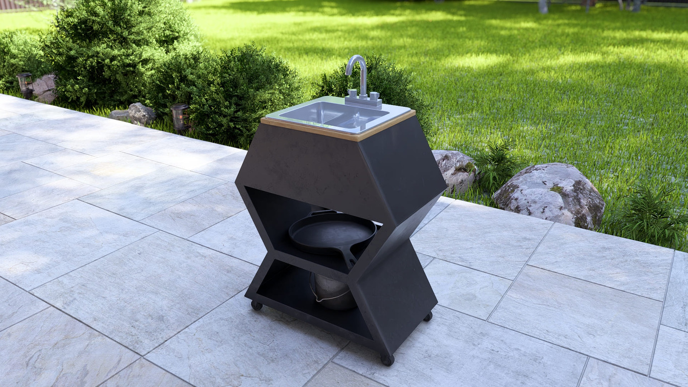 15-inch Sink Module V2. DXF, SVG files for laser, plasma cutting. Patio & Modular Kitchen. Фото 2