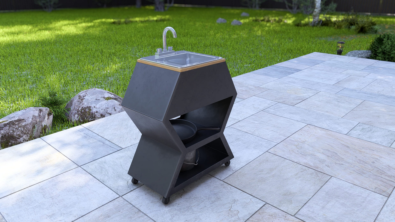 15-inch Sink Module V2. DXF, SVG files for laser, plasma cutting. Patio & Modular Kitchen. Фото 5