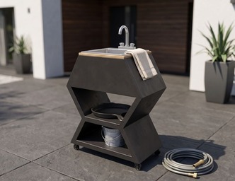 15-inch Sink Module V2. DXF, SVG files for laser, plasma cutting. Patio & Modular Kitchen