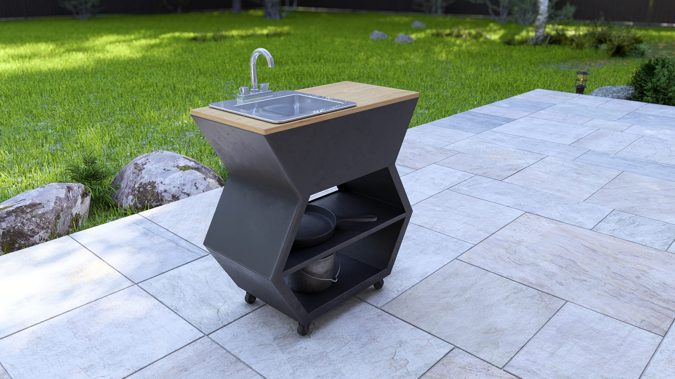 15-inch Sink Module. DXF, SVG files for laser, plasma cutting. Patio & Modular Kitchen. Фото 4