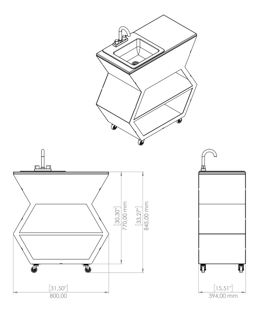 15-inch Sink Module. DXF, SVG files for laser, plasma cutting. Patio & Modular Kitchen. Фото 16