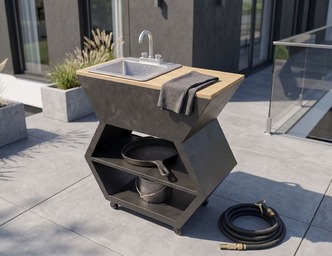 15-inch Sink Module. DXF, SVG files for laser, plasma cutting. Patio & Modular Kitchen