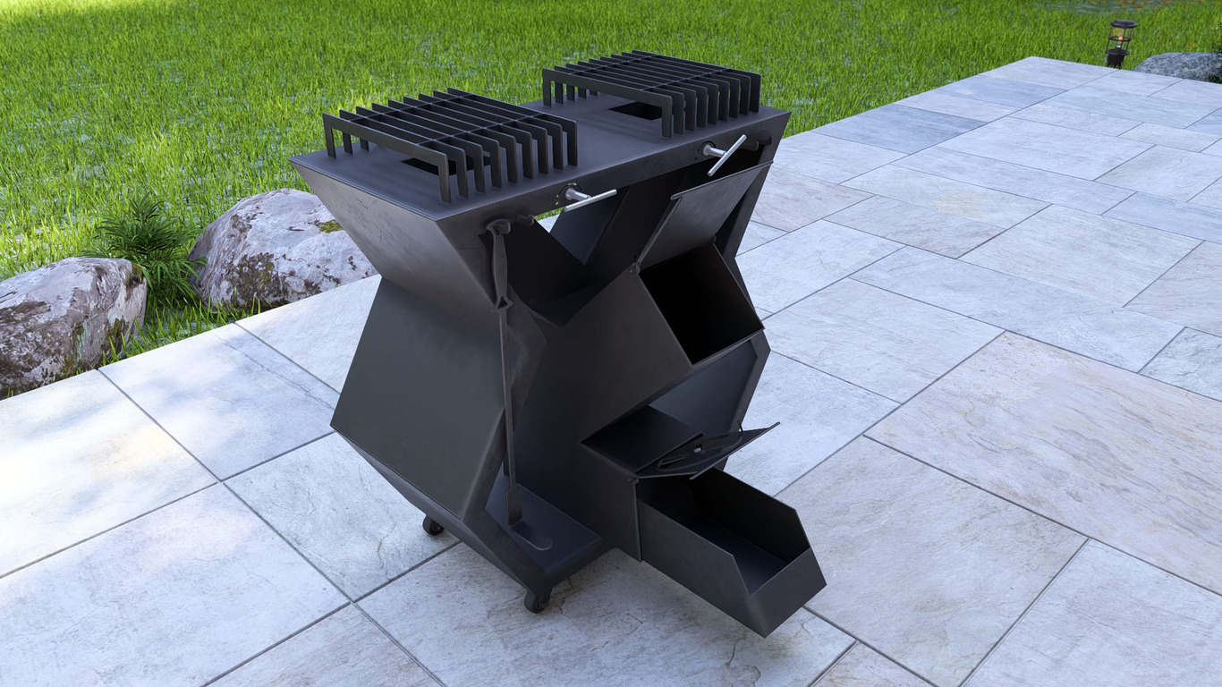 Rocket Stove Module V2. DXF, SVG files for laser, plasma cutting. Outdoor & Modular Kitchen. Фото 15