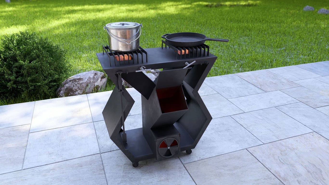 Rocket Stove Module V2. DXF, SVG files for laser, plasma cutting. Outdoor & Modular Kitchen. Фото 3