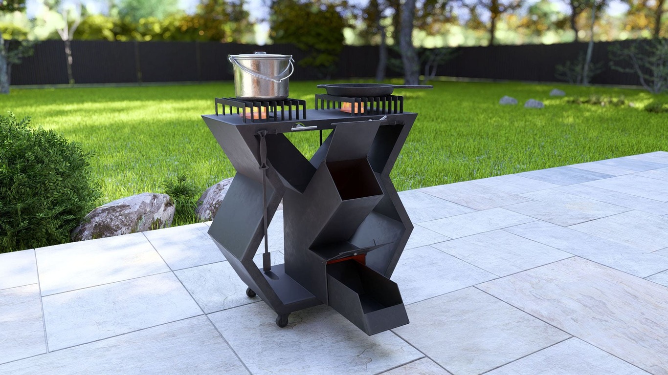 Rocket Stove Module V2. DXF, SVG files for laser, plasma cutting. Outdoor & Modular Kitchen. Фото 4