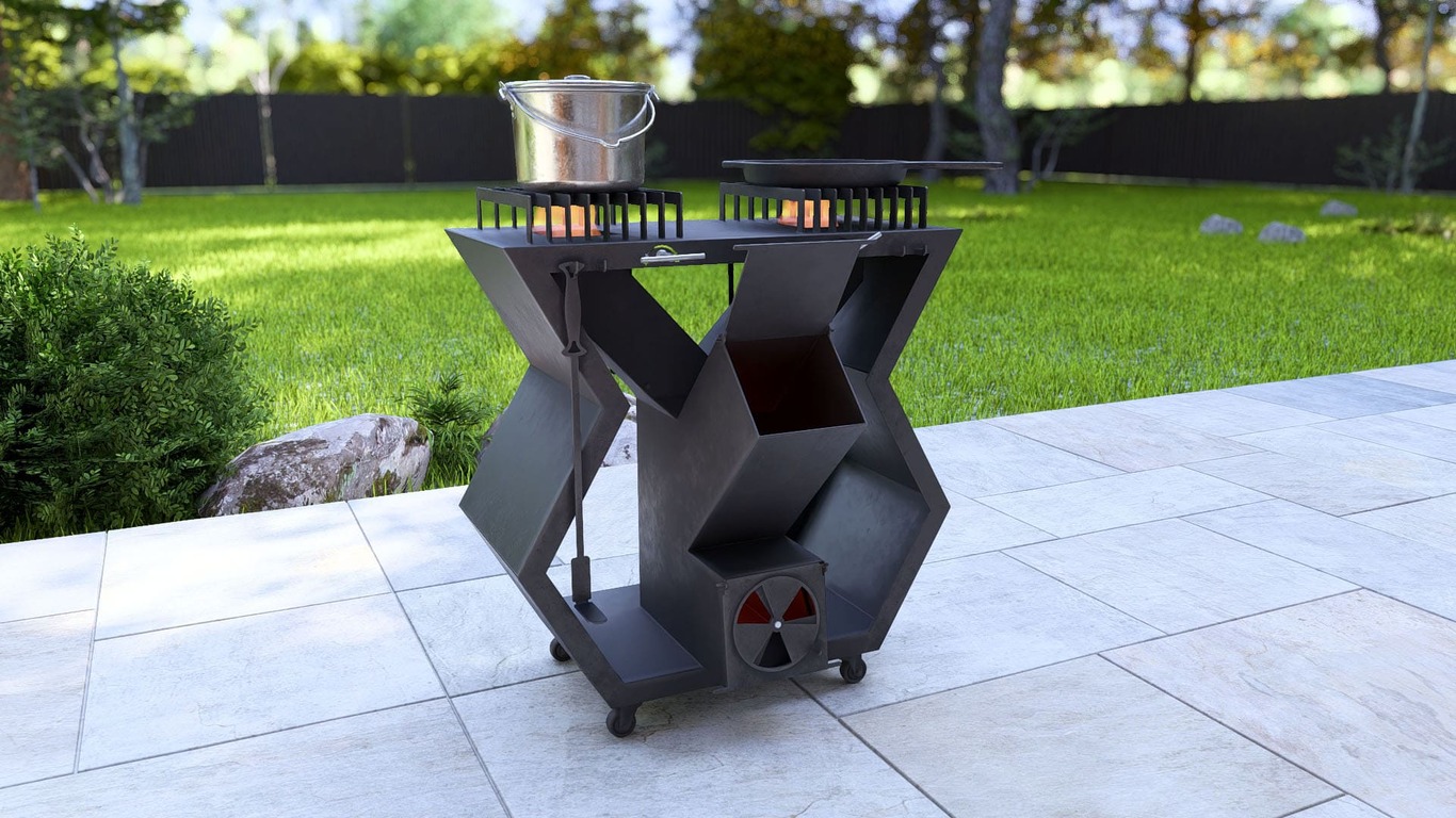 Rocket Stove Module V2. DXF, SVG files for laser, plasma cutting. Outdoor & Modular Kitchen. Фото 6