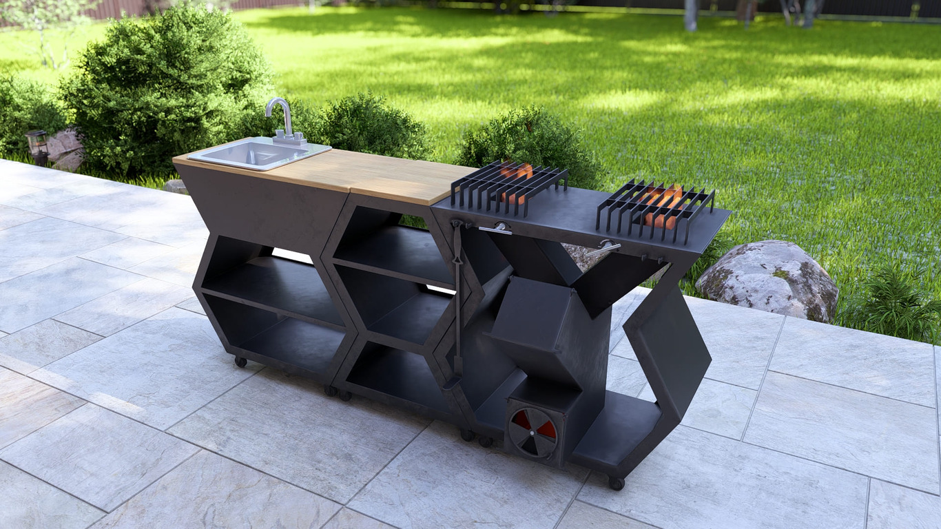 Rocket Stove Module V2. DXF, SVG files for laser, plasma cutting. Outdoor & Modular Kitchen. Фото 17