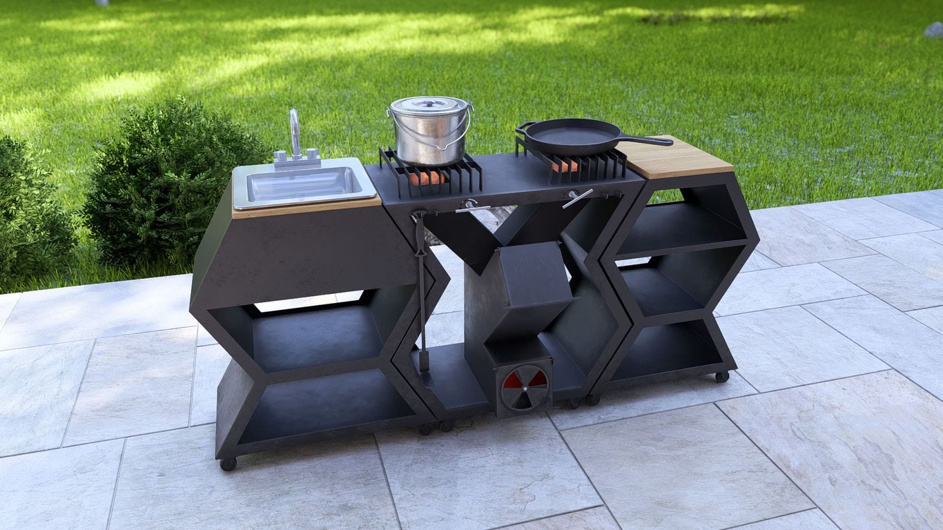 Rocket Stove Module V2. DXF, SVG files for laser, plasma cutting. Outdoor & Modular Kitchen. Фото 18