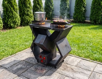 Rocket Stove Module V2. DXF, SVG files for laser, plasma cutting. Outdoor & Modular Kitchen