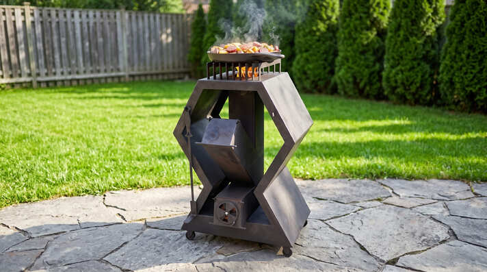 Rocket Stove Module. DXF, SVG files for laser, plasma cutting. Outdoor & Modular Kitchen