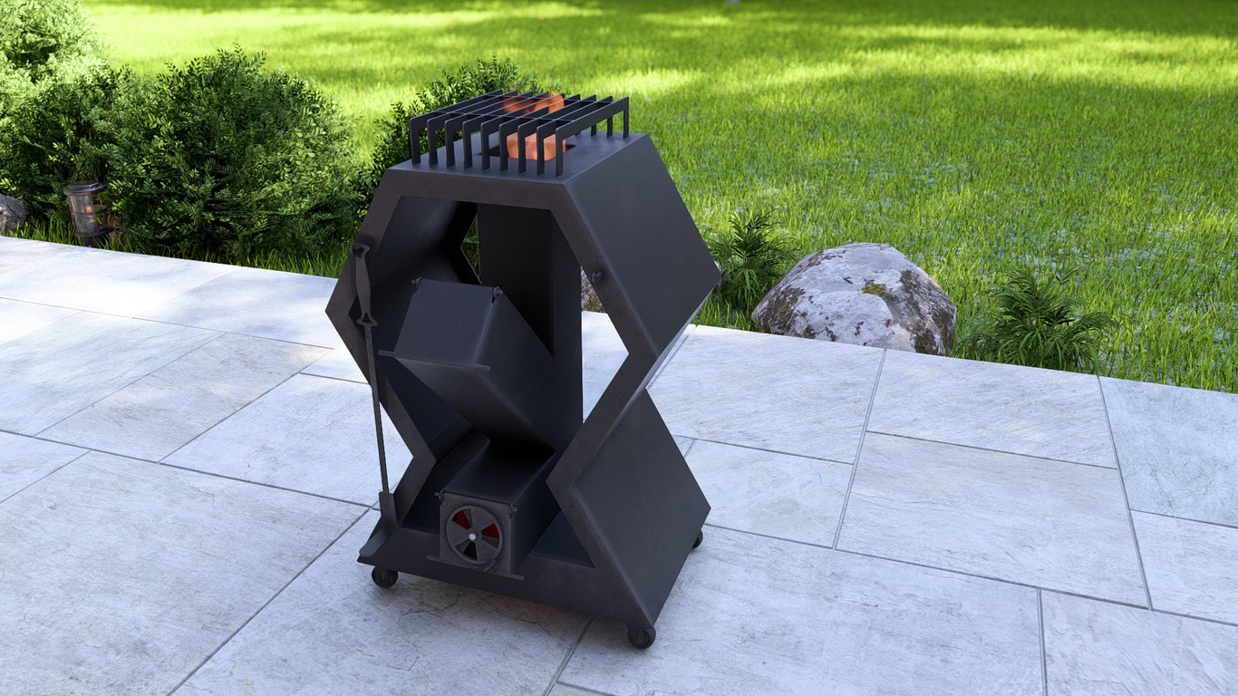 Rocket Stove Module. DXF, SVG files for laser, plasma cutting. Outdoor & Modular Kitchen. Фото 3