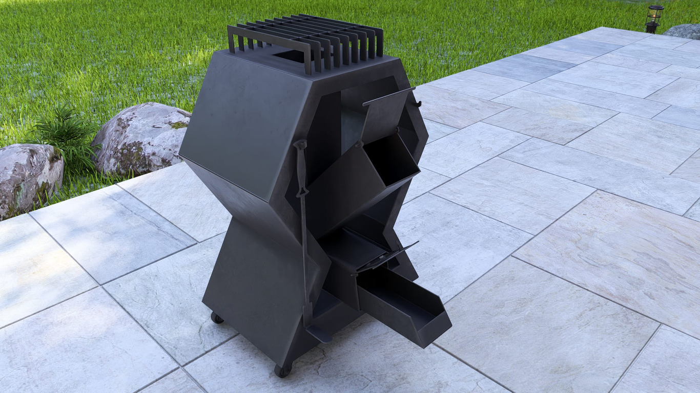 Rocket Stove Module. DXF, SVG files for laser, plasma cutting. Outdoor & Modular Kitchen. Фото 10