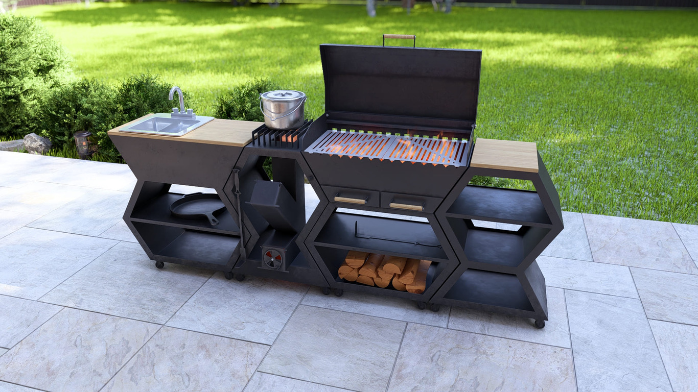 Rocket Stove Module. DXF, SVG files for laser, plasma cutting. Outdoor & Modular Kitchen. Фото 19