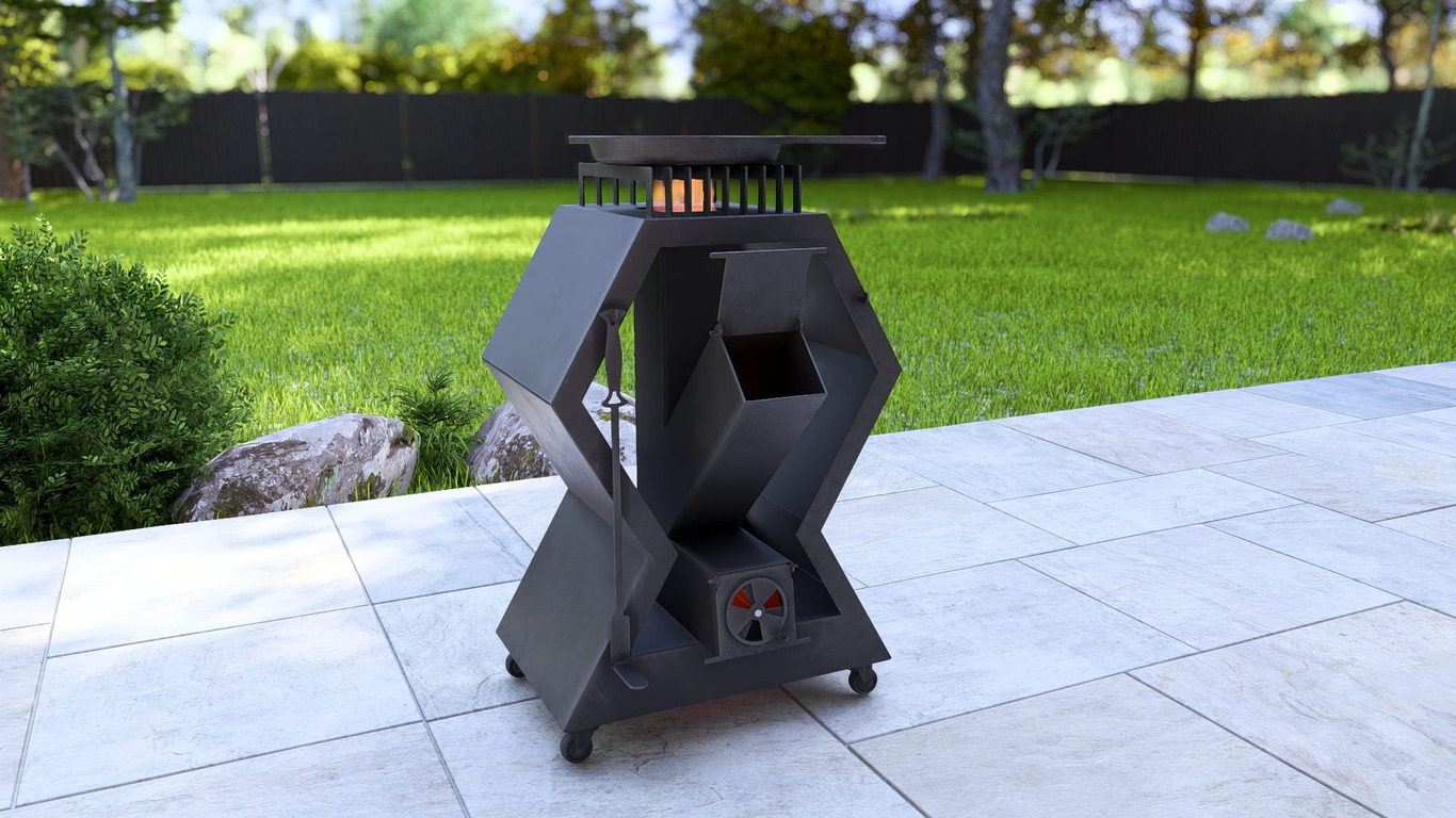 Rocket Stove Module. DXF, SVG files for laser, plasma cutting. Outdoor & Modular Kitchen. Фото 6