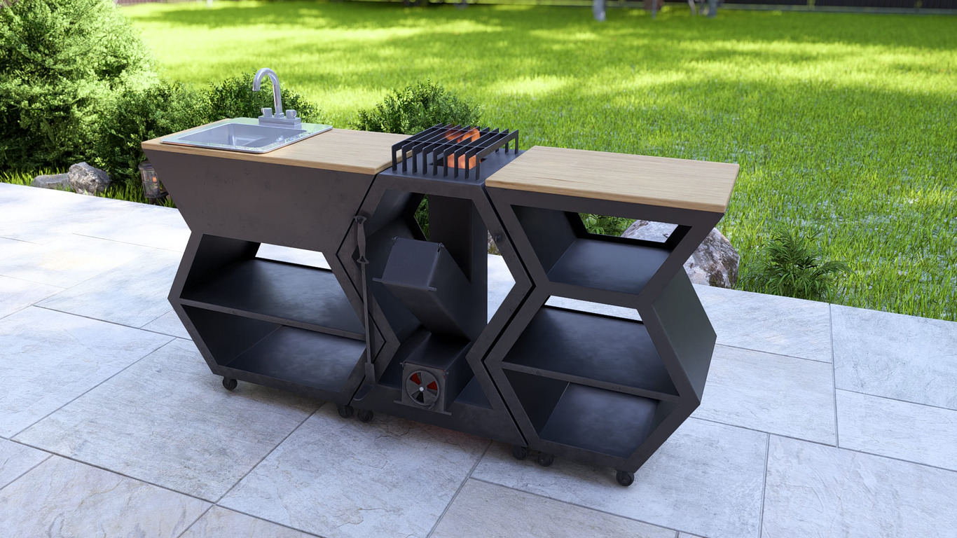 Rocket Stove Module. DXF, SVG files for laser, plasma cutting. Outdoor & Modular Kitchen. Фото 17