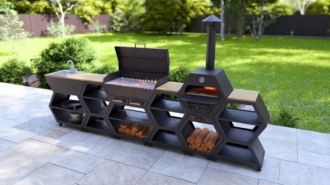 Pizza Oven Module. DXF, SVG files for laser, plasma cutting. Outdoor & Modular Kitchen. Фото 18