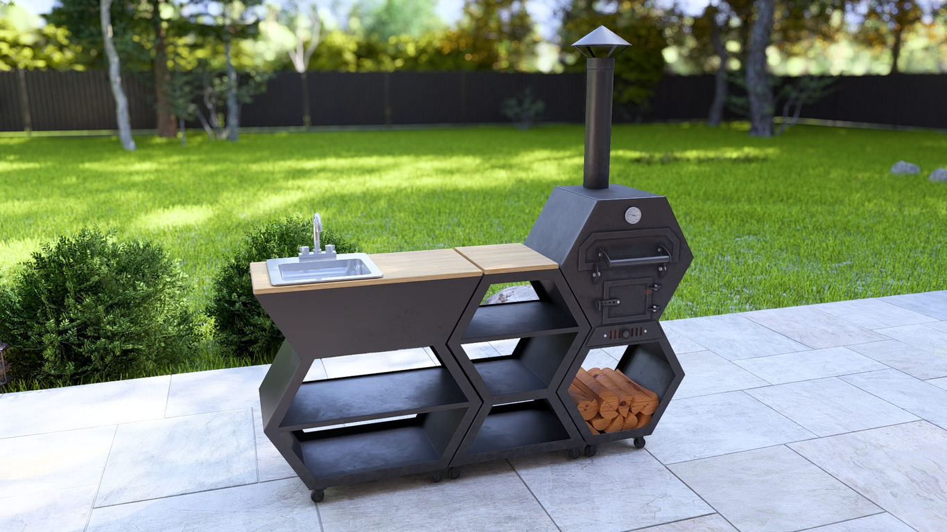 Pizza Oven Module. DXF, SVG files for laser, plasma cutting. Outdoor & Modular Kitchen. Фото 16